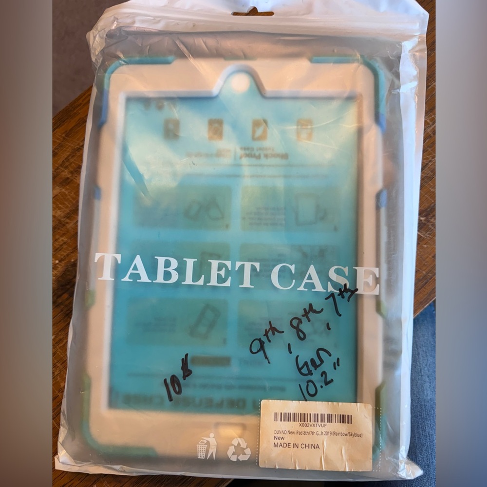 Blue green cream 3 layers protection Tablet Case for 9th, 8th, 7th Gen 10.2"